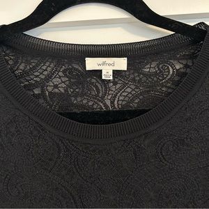 Aritzia Wilfred Lace Black Long Sleeve Shirt